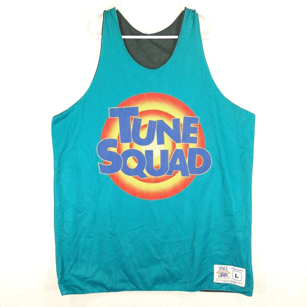 Space Jam A New Legacy Tune Squad Reversible Mesh‎ Jersey Mens Large Black Teal